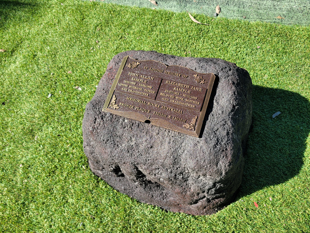 Memorial Rock Urn 1874 Large Double Charcoal/ Black