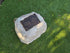 outdoor rock urn and plaque