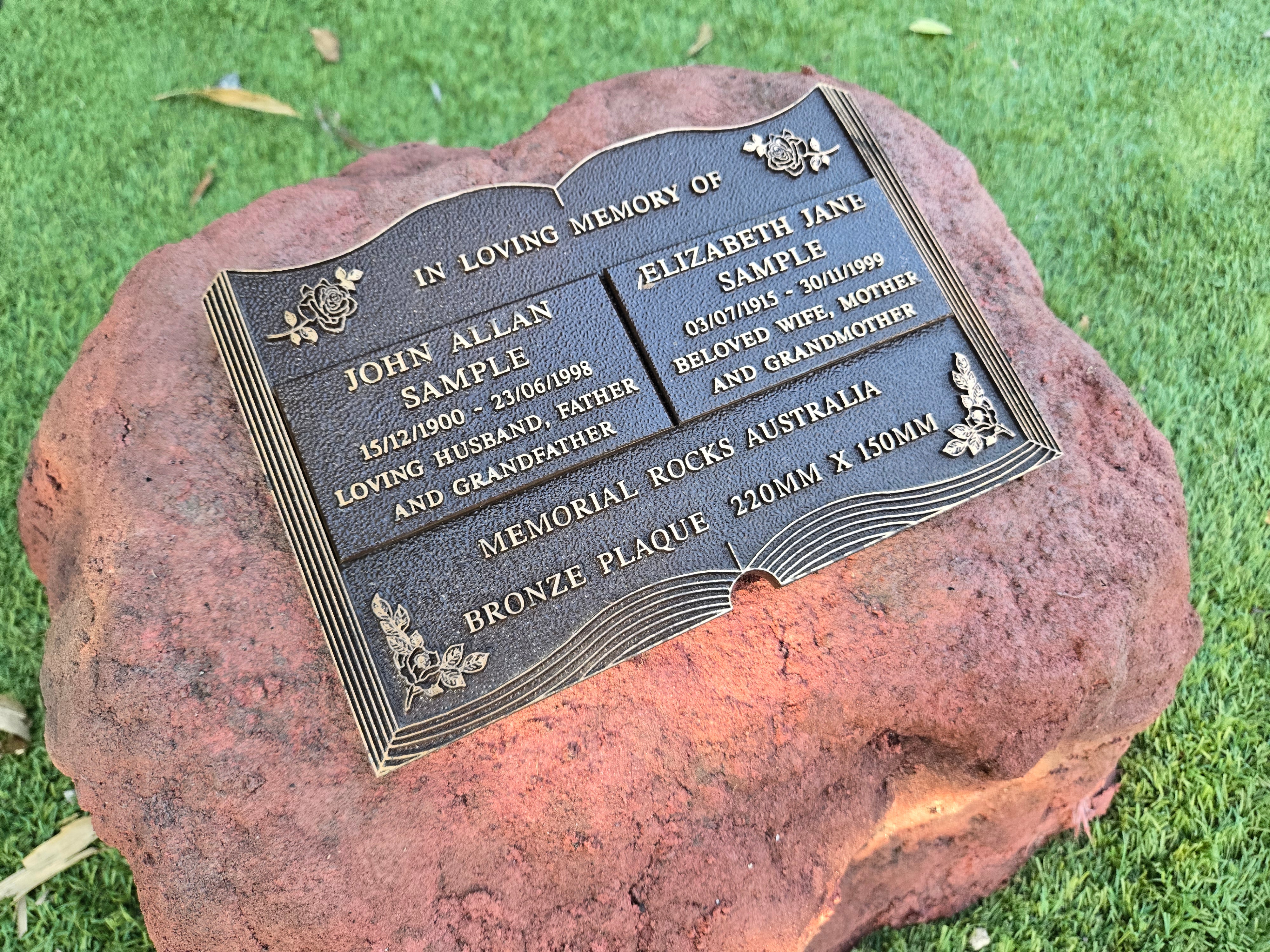 Memorial Rock Urn 2206 Large Double Red